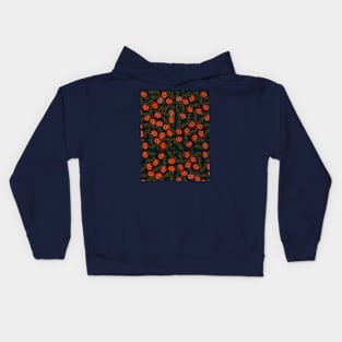 Autumn seamless pattern with peaches and leaves Kids Hoodie